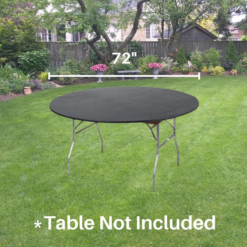 Kwik-Covers أغطية طاولات بلاستيكية مستديرة مقاس 72 بوصة، مجموعة من 5 (أسود) - Image 4